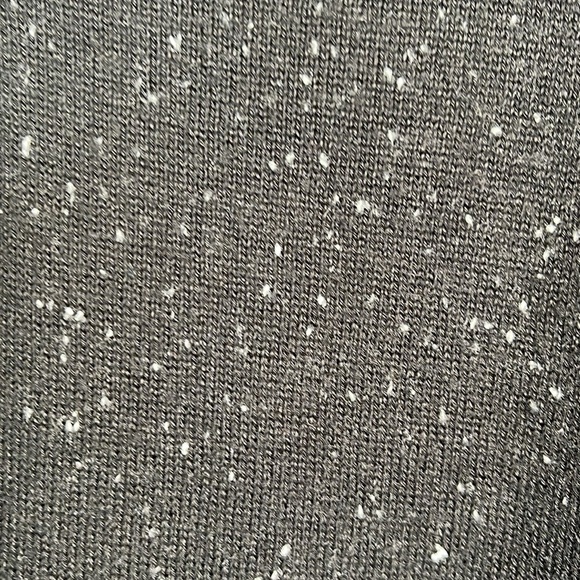 George Speckled Slub Knit Lightweight Long Sleeve Sweater Black White Hi Lo XXL - Picture 4 of 12